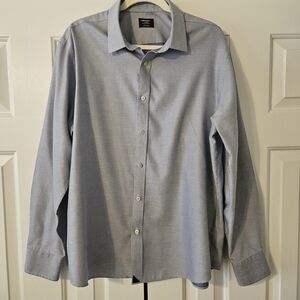 UNTUCKit Burke WF Wrinkle Free Regular Fit XL Blue Check 100% Cotton Dress Shirt